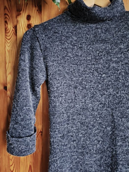 QED Sukienka maxi ciepła dzianina akryl rękaw 3/4