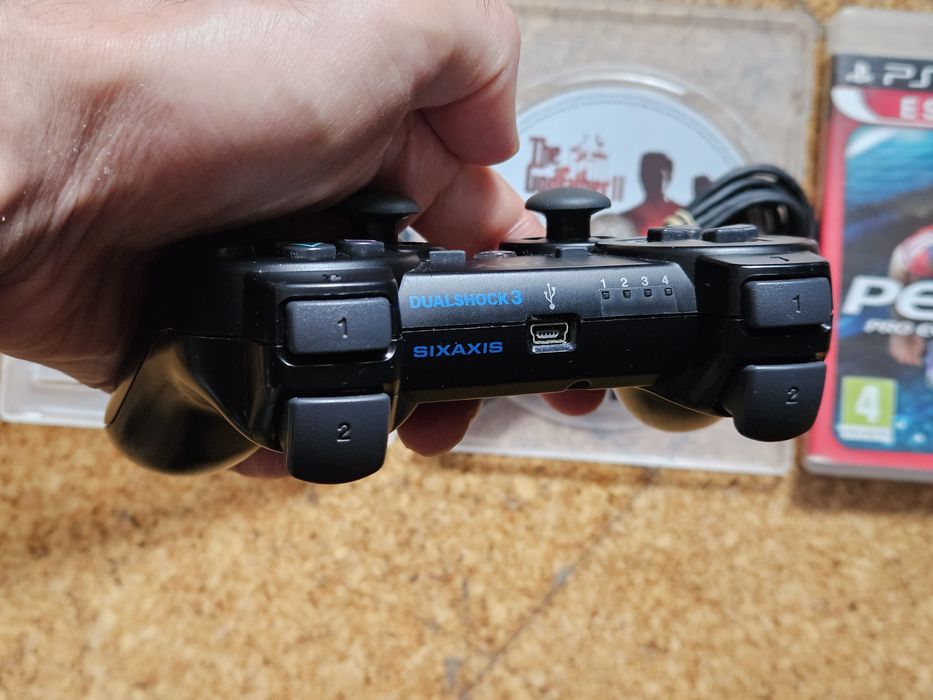 Comando PS3 oficial Sixaxis-Dualshock3 + Cabo + 3 jogos.