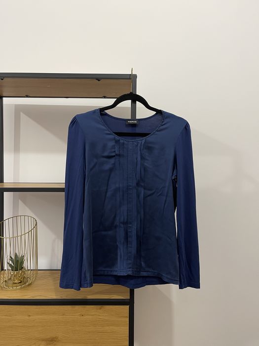 Taifun jedwab silk jedwabna bluzka granatowa rozmiar 36 S