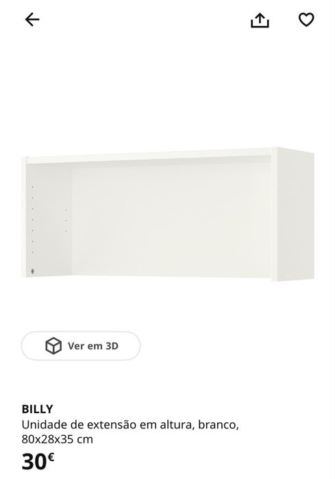 Extensão estante Billy 80cm