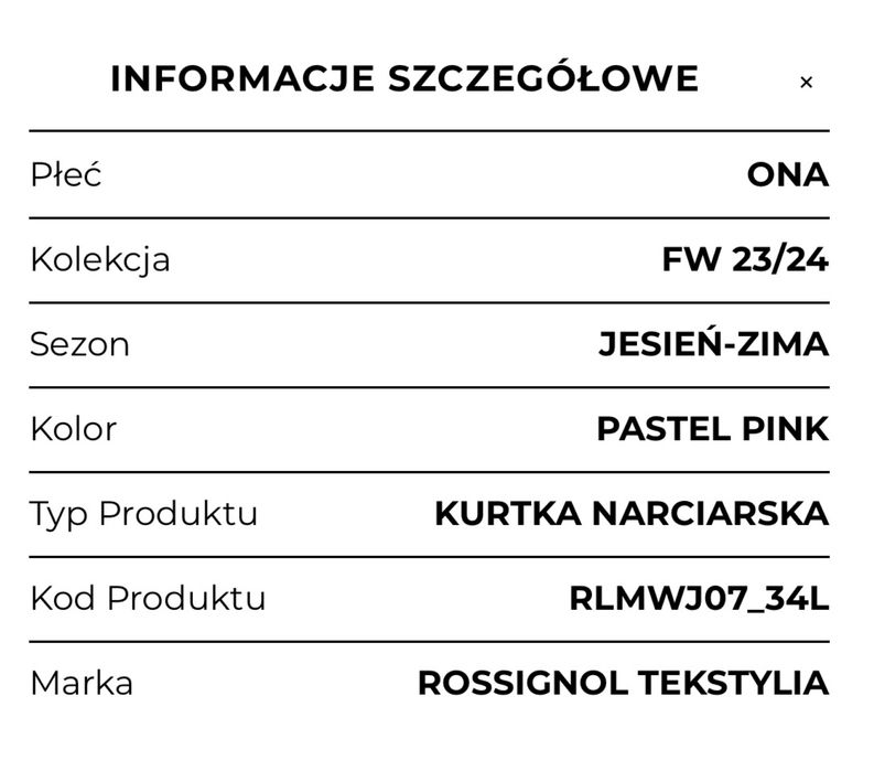 Rossignol kurtka narciarska Staci JKT różowy