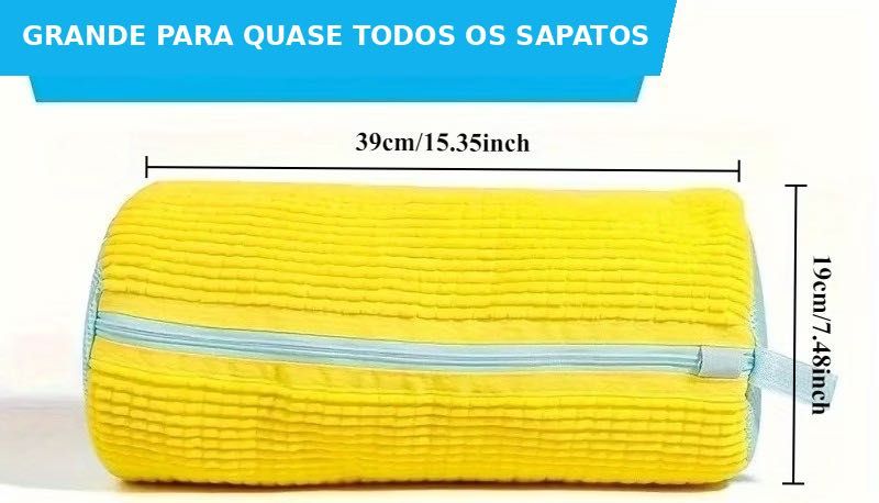 Saco para lavar ténis na máquina com fibras de limpeza
