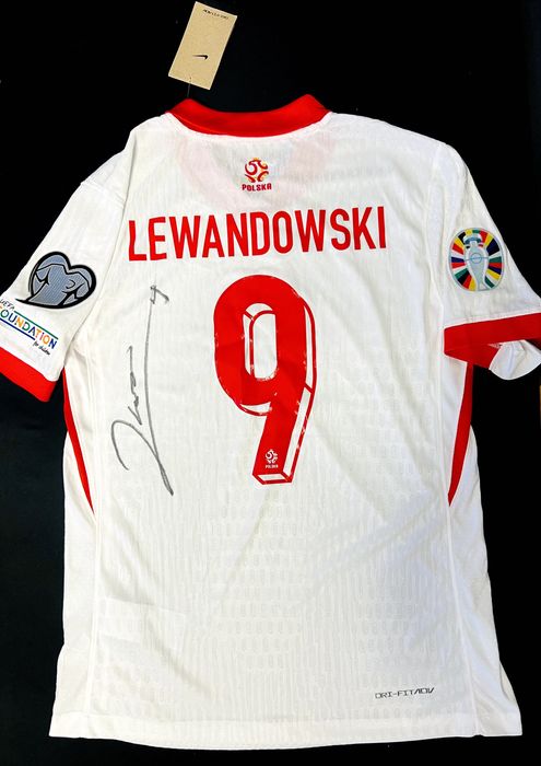 Aktualna koszulka kadry Polska Lewandowski z podpisem!