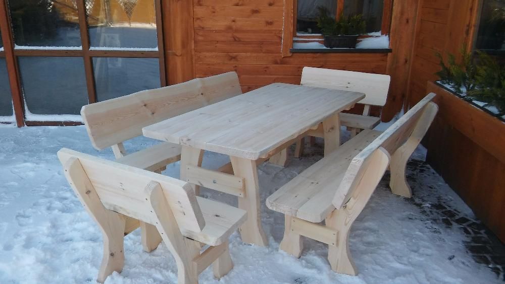 Meble ogrodowe barowe drewniane z drewna litego.TRANSPORT 200 ZŁ