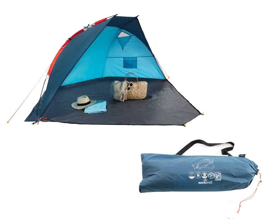 Namiot plażowy z zamykanym przodem koc mata plażowa UV 60