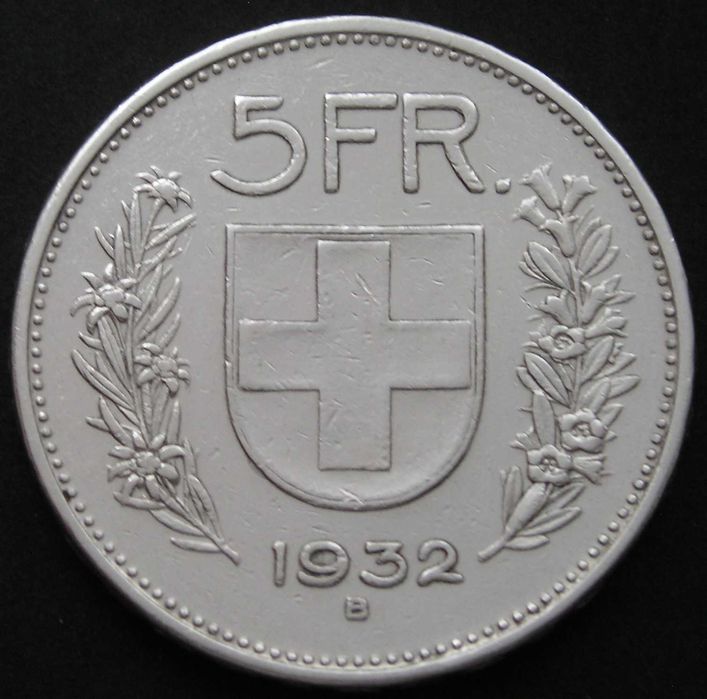 Szwajcaria 5 franków 1932 - srebro