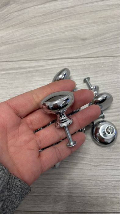 Srebrne Gałki uchwyty 12 sztuk