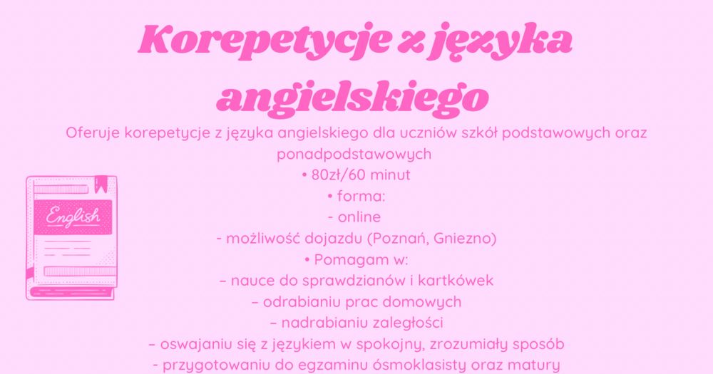 Korepetycje język angielski