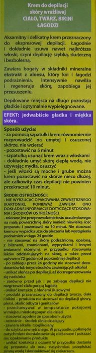 Krem do depilacji Aloes Bielenda Vanity