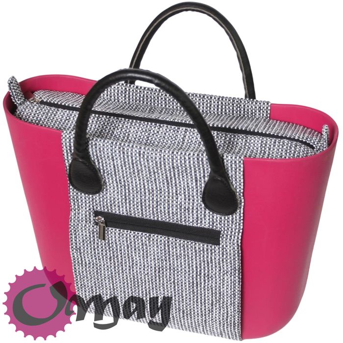Czarny organizer do OBAG STANDARD +OPASKA Pionowa plecionka OMAY