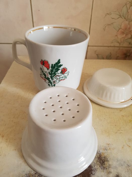 Чашка с ситечком. Винтаж.