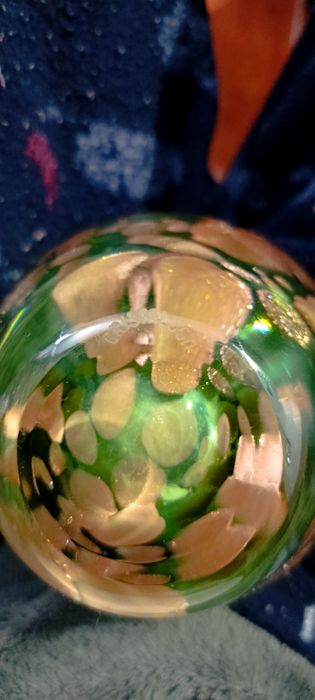 Vaso de Vidro Artístico Italiano Crisalcor – Verde com Detalhes Metáli