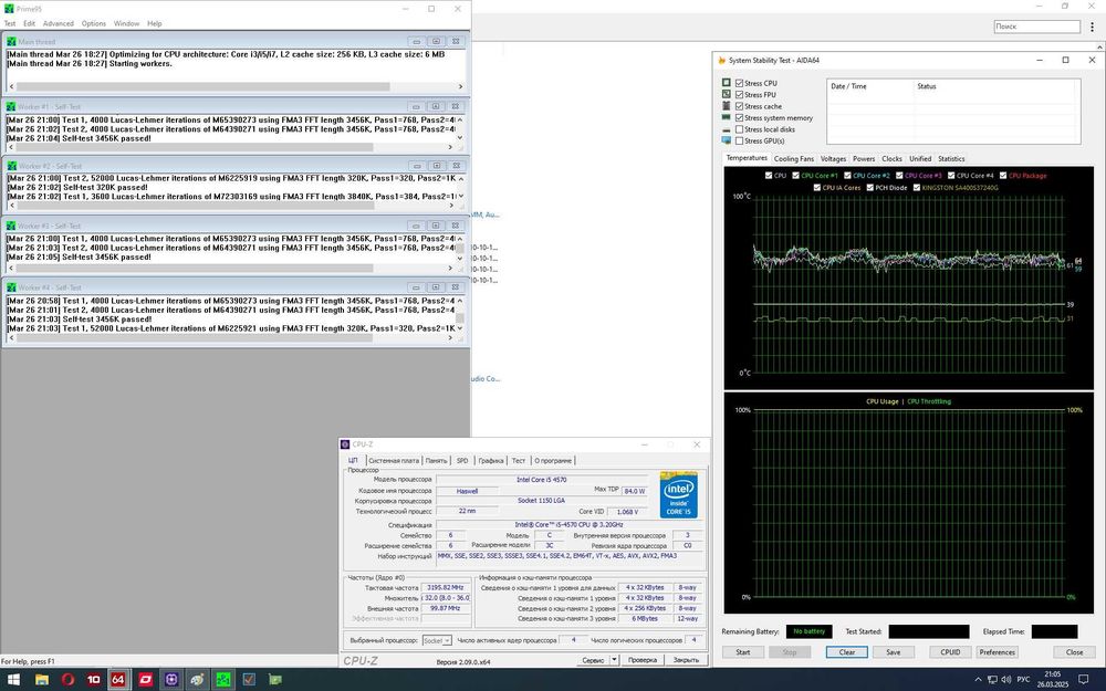Процессор Intel Core i5-4570 (6 МБ, 3,20-3,60 ГГц) Socket 1150