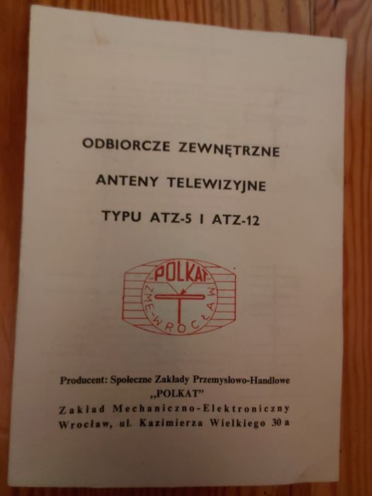 Instrukcja "Odbiorcze zewn. anteny telewiz. ATZ-5 i ATZ-12 POLKAT, PRL