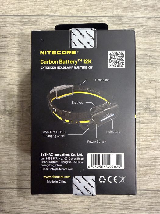 Джерело живлення для налобних ліхтарів Nitecore Carbon Battery 12K Kit