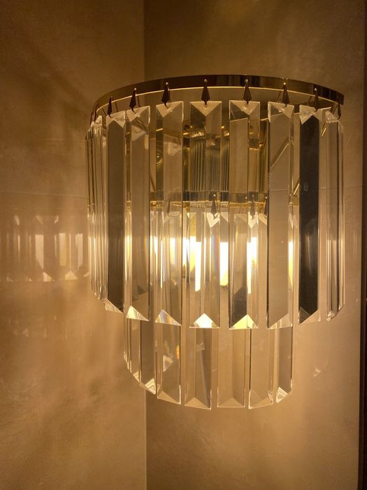 Dwa krysztalowe kinkiety