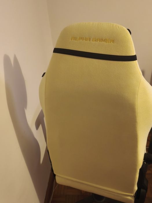 Cadeira Gaming Alpha Gamer Alegra Fabric Amarela/Preta
