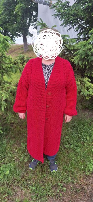Кардиган XXL  із пряжі Alize puffy fine