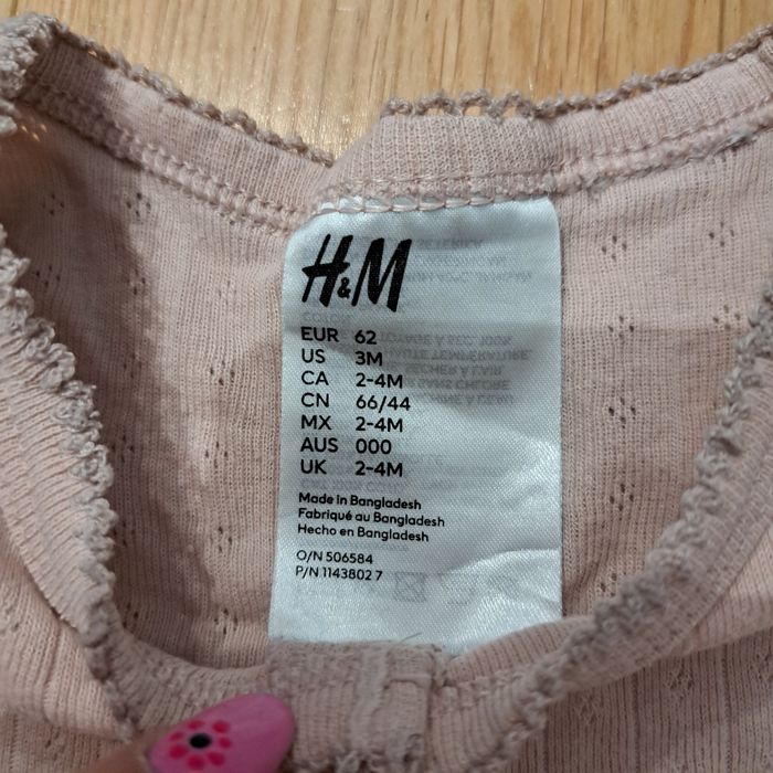 Rampers, pajacyk z krótkim rękawem, HM, 62, bawełniany