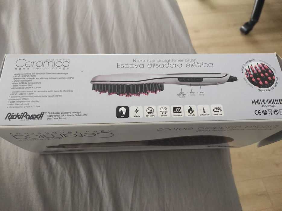 Escova alisadora elétrica Ricki Parodi gold edition alisamento