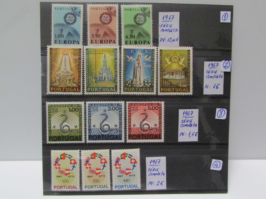 Filatelia: Conjunto 4 series completas selos novos de Portugal (1)