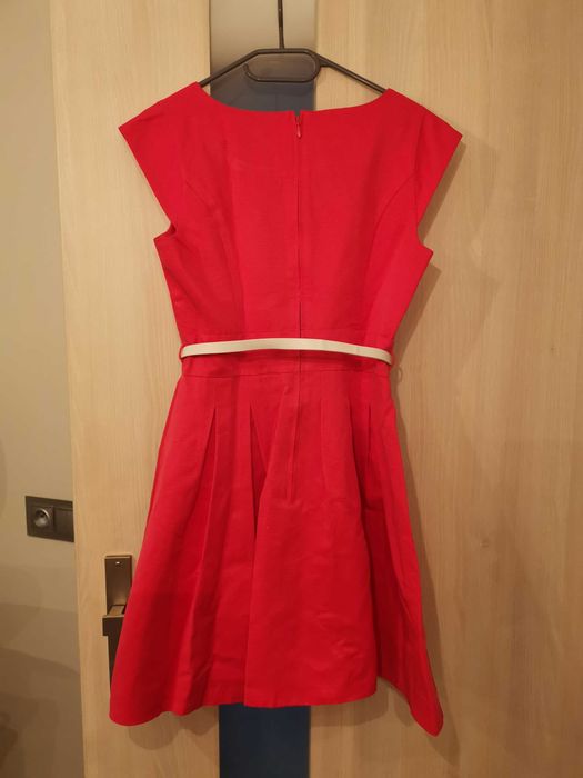 Różowa sukienka Orsay z paskiem pasek biały r. 40