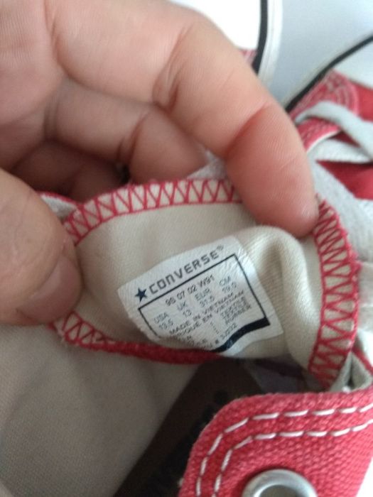 Conversy oryginalne trampki wysokie czerwone wiązane All Star 32