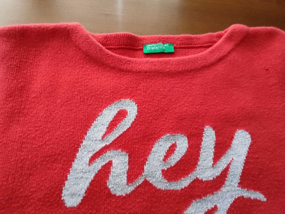 Camisola malha vermelha Benetton para menina 9 anos