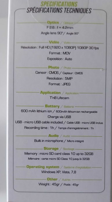 Action Cam TNB Lifestyle FullHD WIFI1080