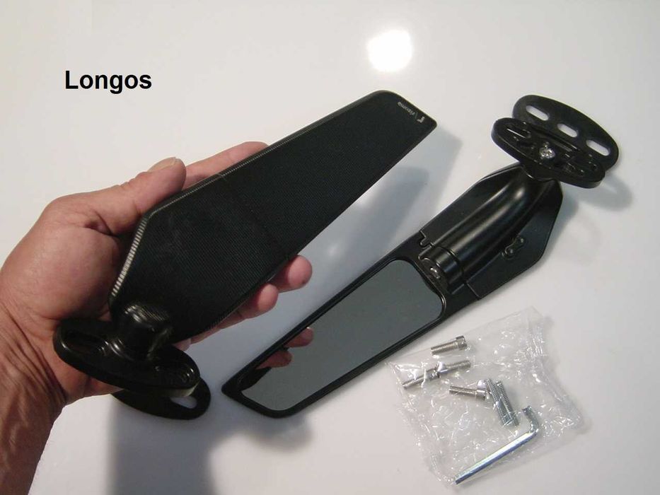 Espelhos para mota em asa aerodinâmica