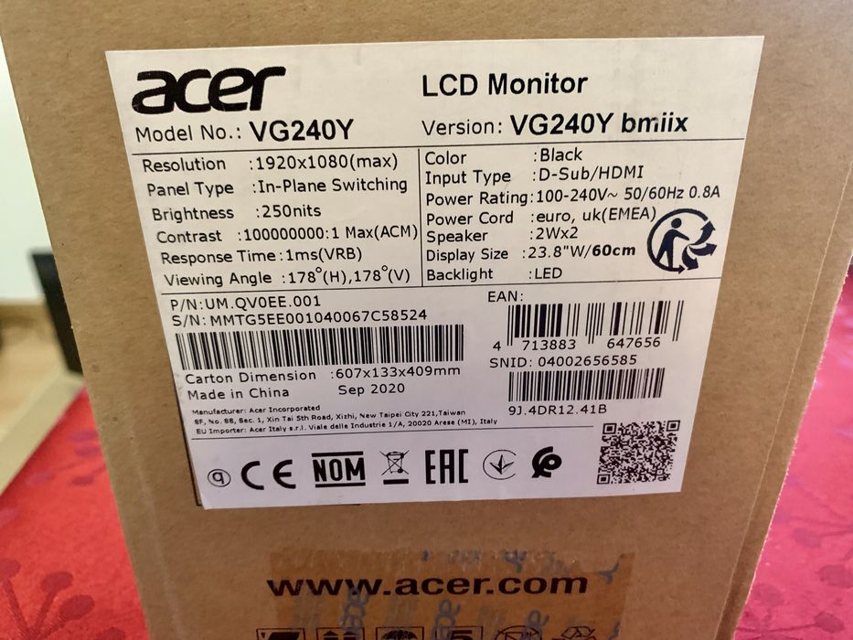 Acer FHD Led Nitro VG0 Series