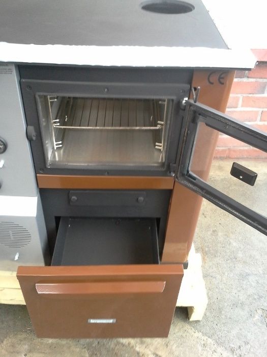 Termomont Temy + PRO 25 kocioł kuchenny, kuchnia z c.o. brąz lewa