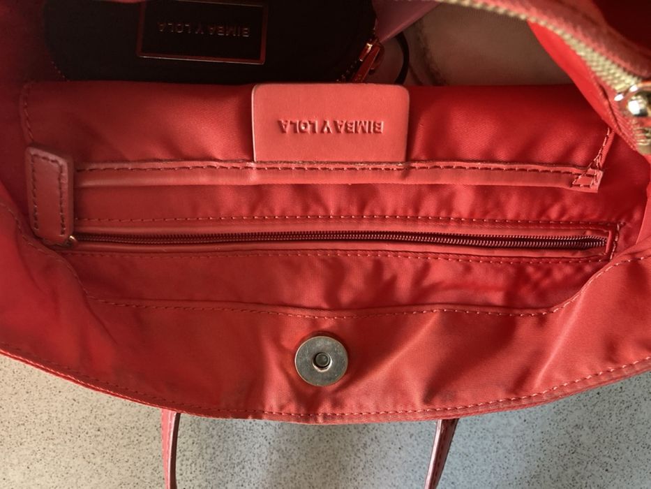 Saco Mala Bolsa Mao ou Tiracolo Vermelho Dourado Bimba y Lola