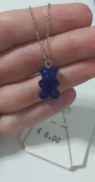 Colares, em aço, do ursinho. Com extensor.