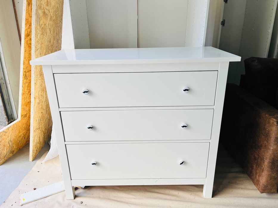 Komoda, 3 szuflady, biała bejca, 108x96 cm | Hemnes | Ikea
