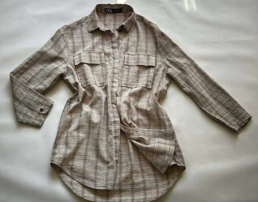 koszula ZARA len / bawełna _ XS / S /  _ 34 / 36