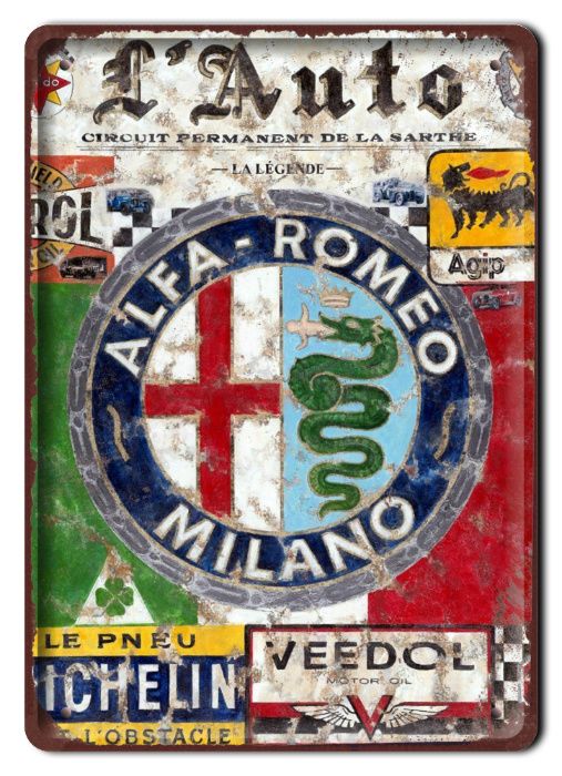 tabliczka metalowy szyld obrazek auta