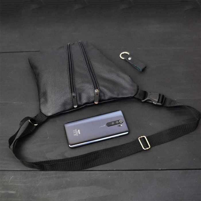 Сумка чоловіча з натуральної шкіри, шкіряна слінг сумка через плече