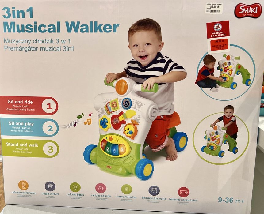 Chodzik jeździk pchacz zabawka interaktywna smiki