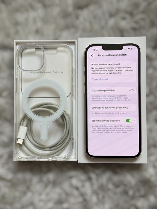 iPhone 13 Biały Idealny - 100% Bateria + Gratisy