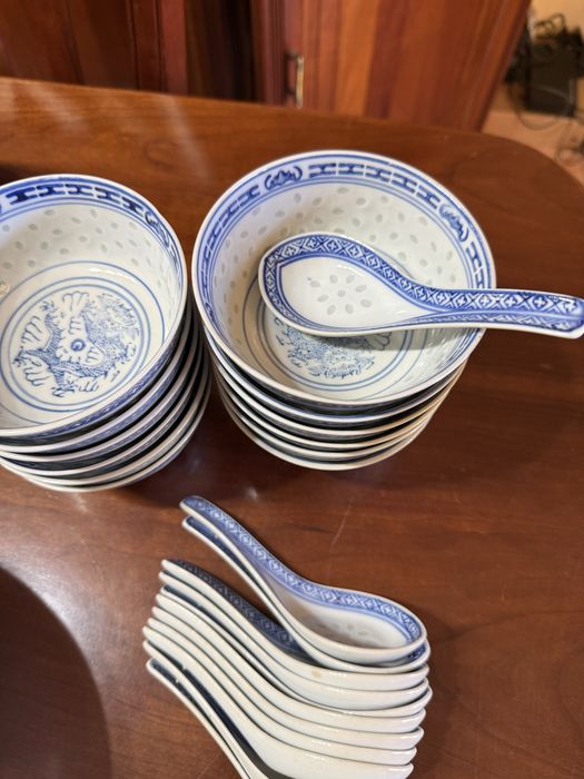 Serviço de jantar porcelana chinesa bago arroz