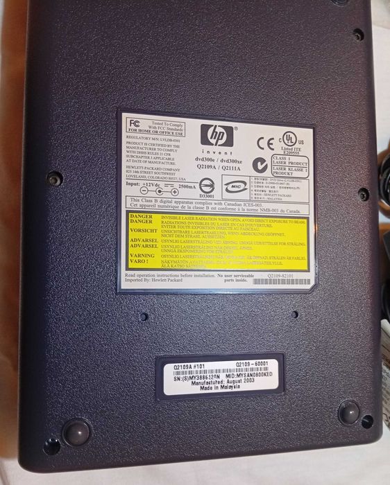 Gravador HP DVD writer dvd300e