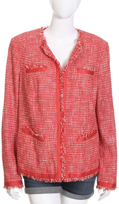 MAYERLINE BRUSSELS czerwony żakiet boucle w melanżu chanelka 46 48