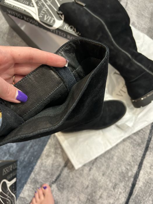 Чоботи зимові замшеві Vitto Rossi 37 р, натуральне хутро і замша