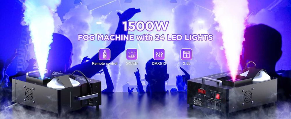 PIONOWA Maszyna do dymu 1800W LED RGB + PILOT ZQ10138 Uking