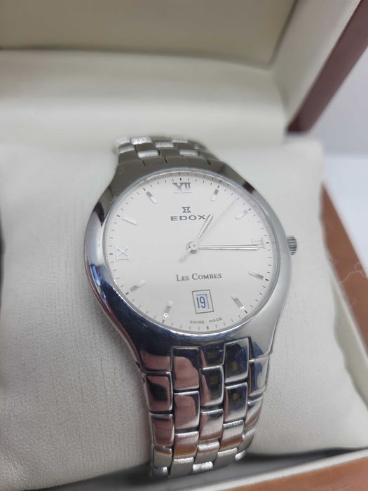 Edox Les Combes 61150 Kwarcowy Srebrna Tarcza 34mm