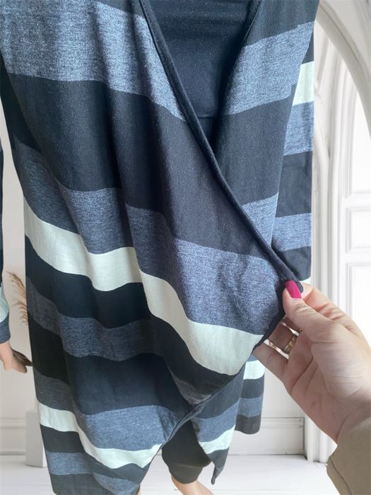 Sweter damski kardigan narzutka w paski rozm 38 M