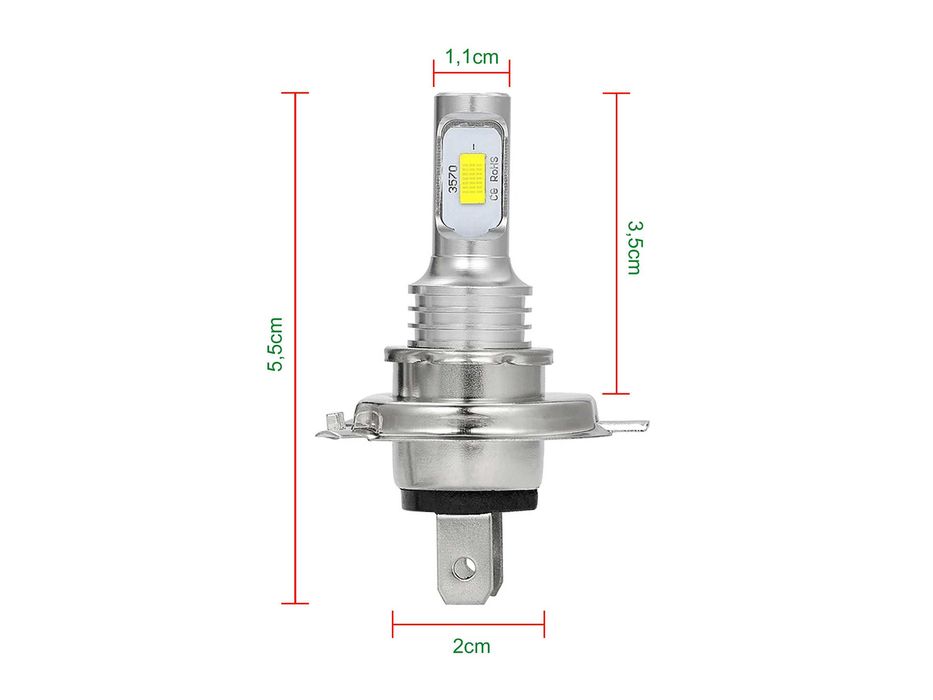 Lâmpadas de LED H4 - H7 - H1 (DC 12-24V 80W 6000K 20000LM)
