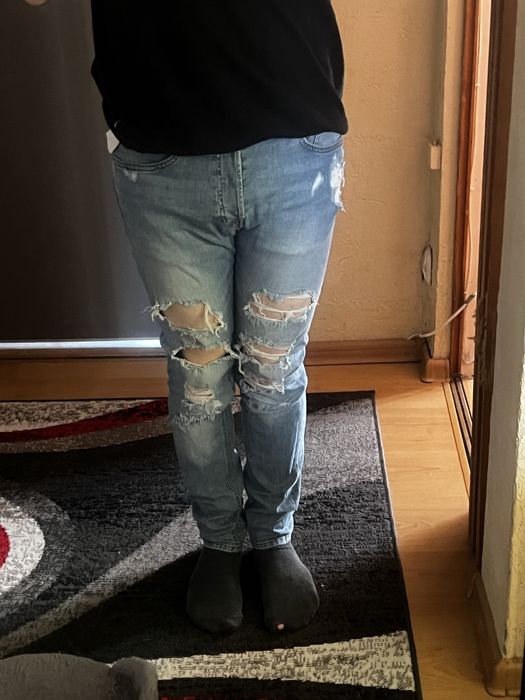 Spodnie HM Skinny 32 Jeansy męskie super stan dziury