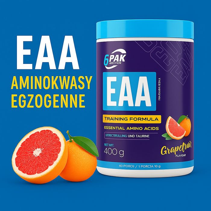 6PAK EAA 400g Aminokwasy Egzogenne Regeneracja Po Treningu